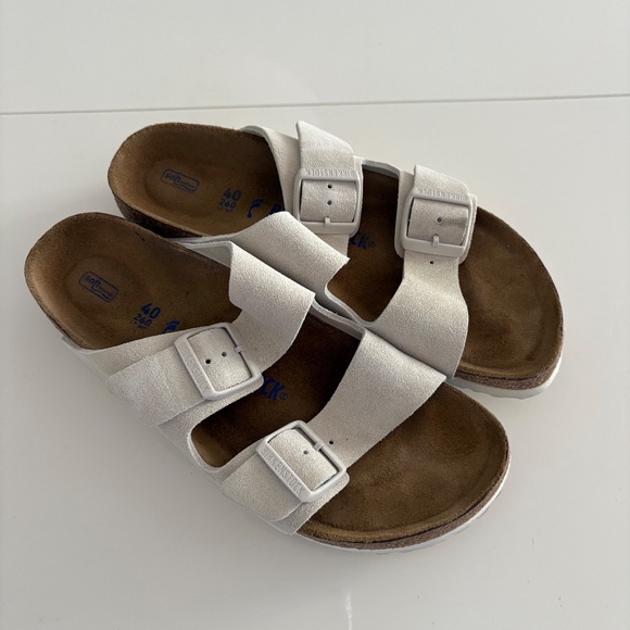 BIRKENSTOCK Arizona US9 EU40 Soft Footbed Narrow Antique White - Picture 4 of 13